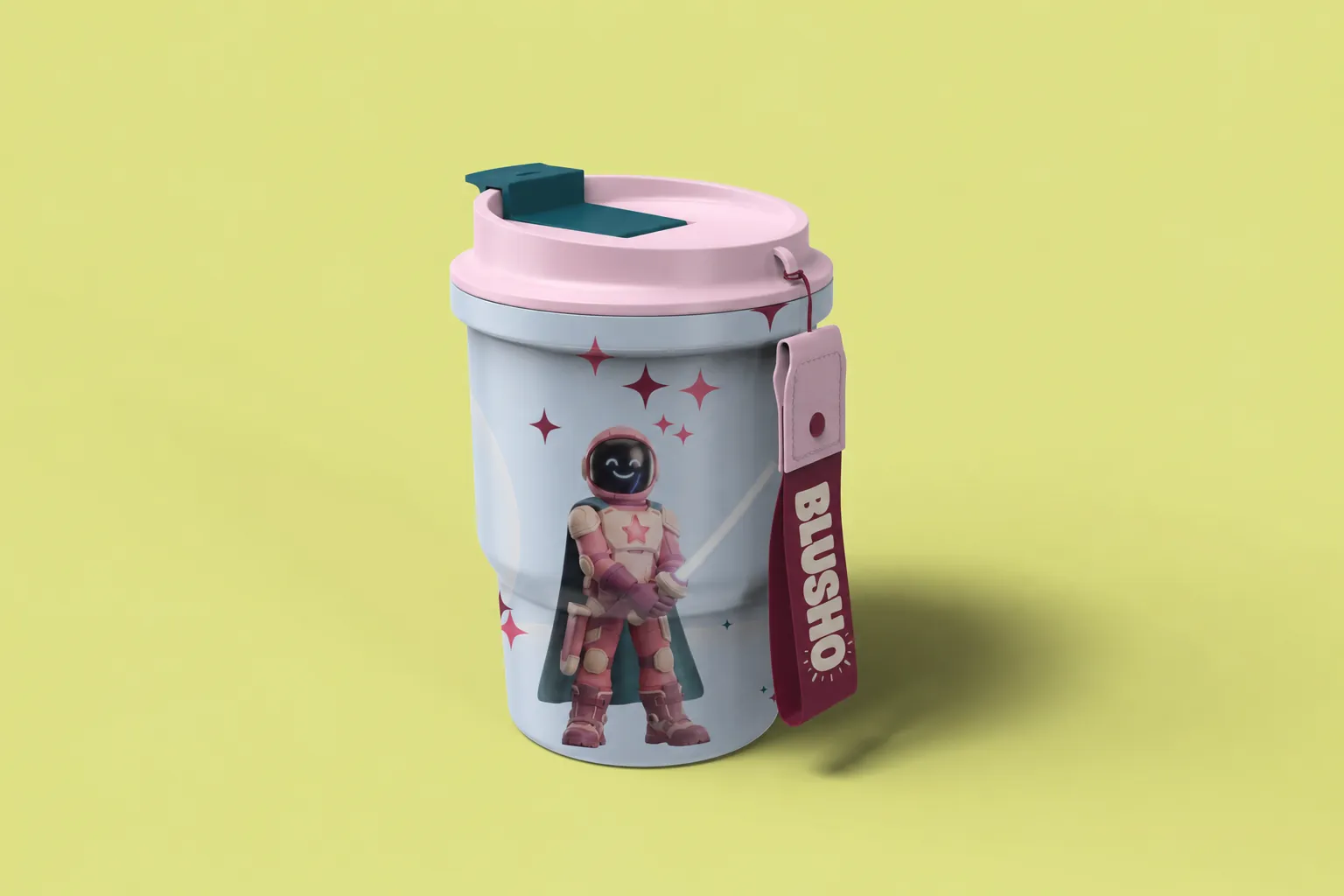 Blusho travel cup merchandise